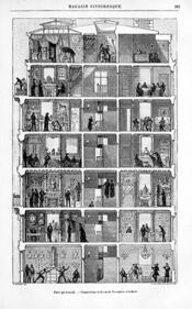 בניין דירות. איור מתוך 'החיים הוראות שימוש' לז'ורז' פרק