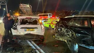 זירת התאונה סמוך לכביש 1