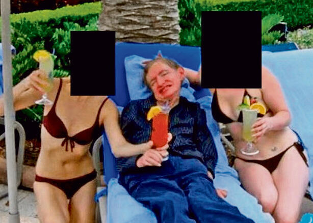 תמונת הוקינג שנחשפה במסמכים | צילום: מתוך תיקי אפשטיין