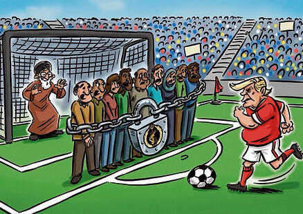 חתירה להכרעה במחיר פגיעה באזרחים. קריקטורה מתוך אל־ערבי אל־ג'דיד