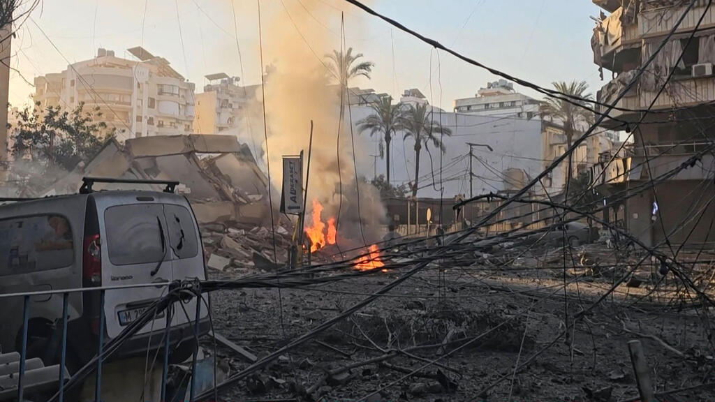 IDF strikes in Lebanon (Photo: AFP) התקיפות בדאחייה