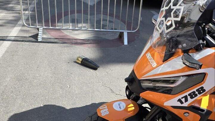 Interception debris found in central Israel following Iranian missile barrage (Photo: United Hatzalah) רסיס בתל אביב