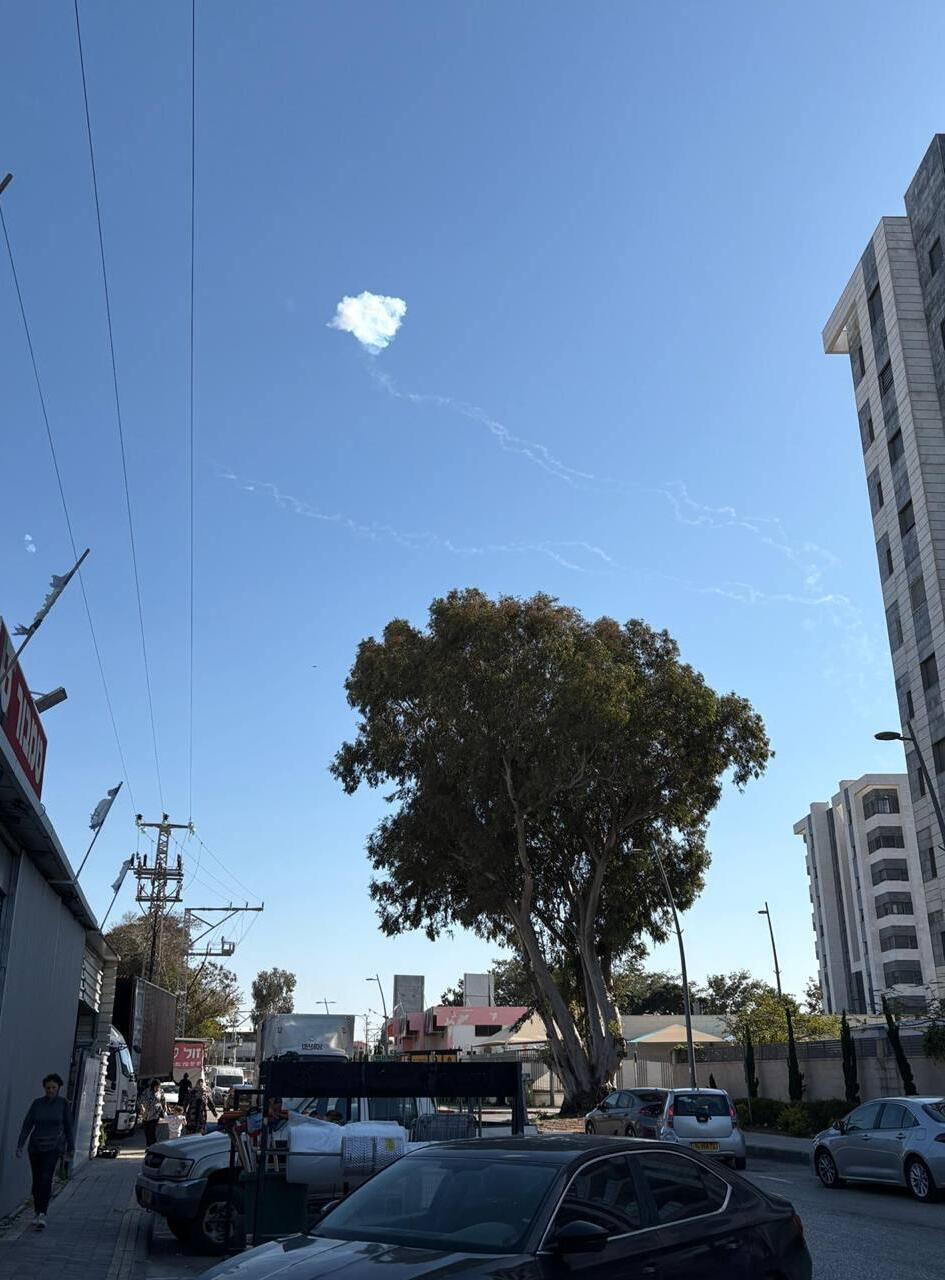 כך זה נראה באזור אור עקיבא (צילום: מתוך הרשתות לפי סעיף 27 א' לחוק זכויות היוצרים ) יירוט בשמי אור עקיבא