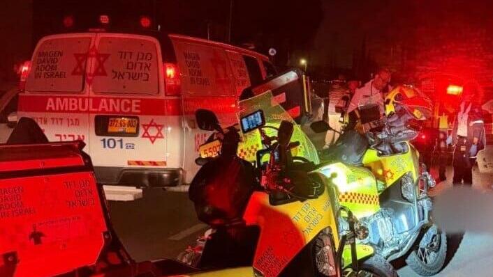 זירת התאונה ברחובות (צילום: תיעוד מבצעי מד"א) זירת התאונה ברחובות