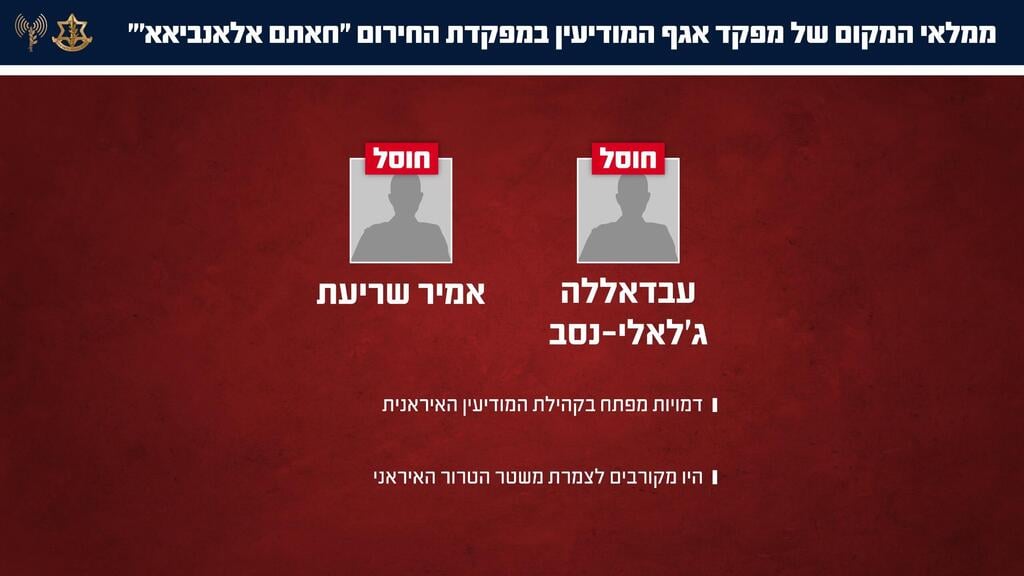 צה"ל חיסל את בכירי אגף המודיעין של מפקדת החירום "ח'אתם אלאנביאא׳"