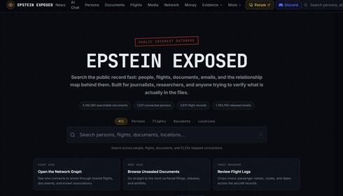 The man behind the world's largest Epstein files database