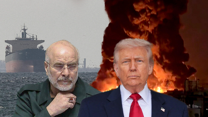 טראמפ וקאליבאף (צילום: AFP - SOURCE: UGC / UNKNOWN, REUTERS/Jessica Koscielniak/Stringer) טהרן