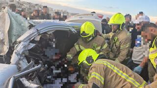 זירת תאונת הדרכים בכביש 316