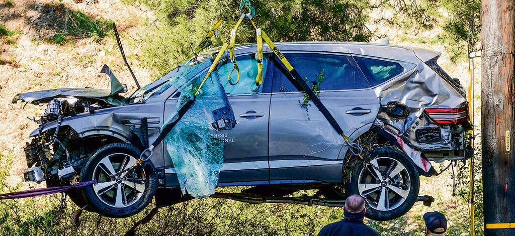 הרכב של וודס אחרי התאונה ב־2021