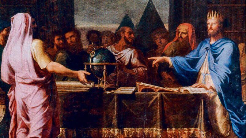 תלמי השני מדבר עם חלק מהמלומדים שתרגמו את התנ"ך. ציור מאת ז'אן בטיסט דה שמפיין, 1672 , ארמון ורסאי תלמי השני מדבר עם חלק מהמלומדים שתרגמו את התנ"ך. ציור מאת ז'אן בטיסט דה שמפיין, 1672 , ארמון ורסאי