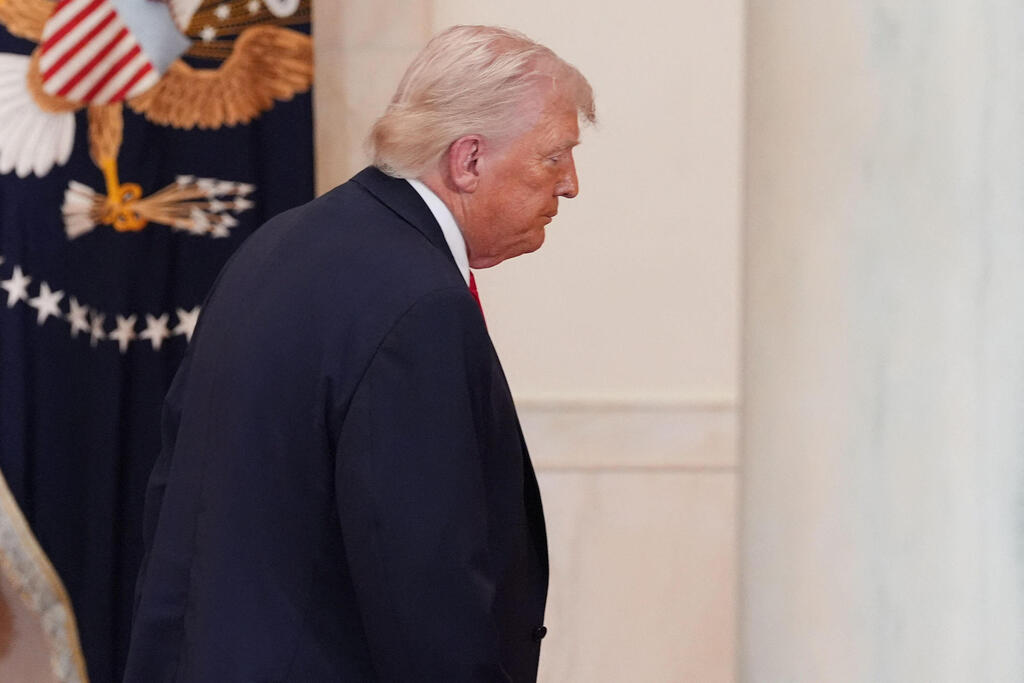 Photo: Alex Brandon / POOL / AFP נשיא ארה"ב דונלד טראמפ בעדכון על המלחמה עם איראן בבית הלבן