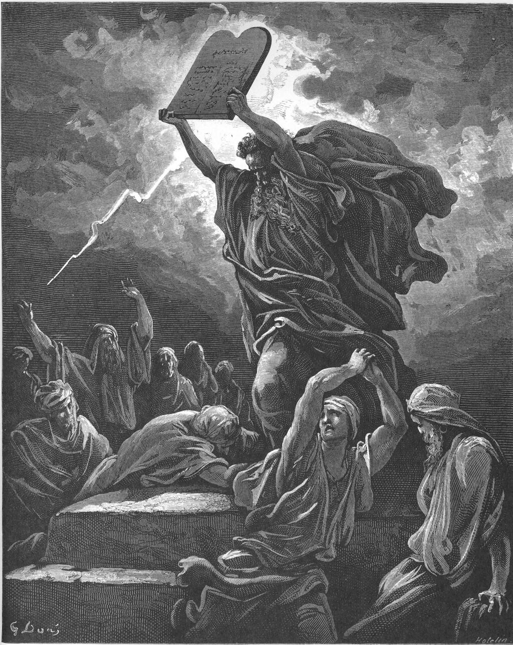 משה שובר את לוחות הברית – תחריט של גוסטב דורה