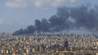 ביירות לבנון עשן תקיפות צה"ל
