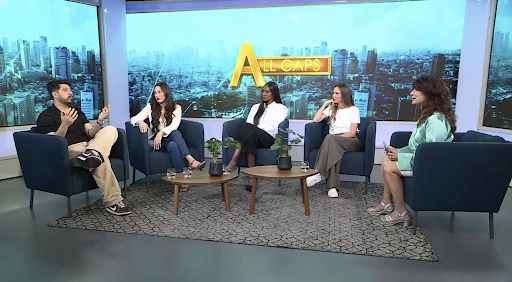 The ALL CAPS team with guest Matan Peretz (Photo: Screengrab) All Caps episode 4