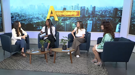 RTL: Nitsana Darshan-Leitner, Titi Ayanaw, Sarai Givaty and India Naftali (Photo: Screengrab) All Caps episode 4