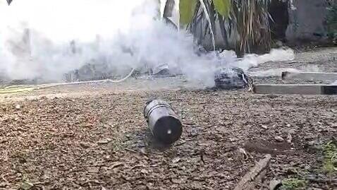 רחפן נפץ  נפל קריית שמונה חצר בית כיבוי צינור מים 