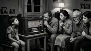 משפחה מאזינה לרדיו