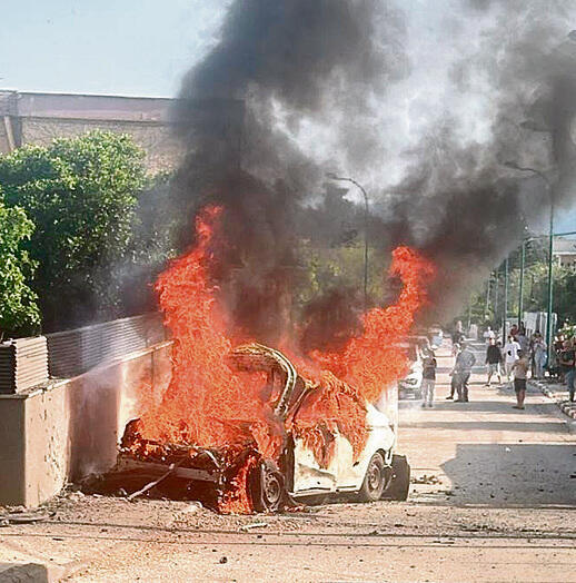פגיעה ישירה במכונית בקריית־שמונה, אתמול