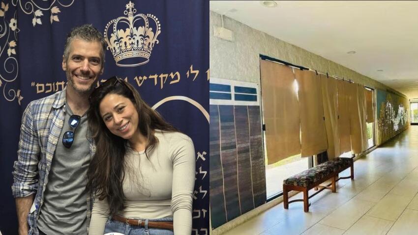 טלי ודני לי ובית הכנסת בלוס אנג'לס ( צילום: פרטי) טלי דני לי, בית כנסת "המקום" לוס אנג'לס
