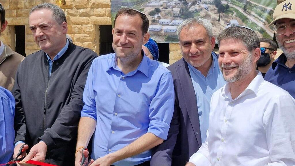 סמוטריץ', אלקין, דגן וכ"ץ בטקס חנוכת היישוב שא-נור (צילום: דוברות הציונות הדתית) טקס חנוכת היישוב שא-נור
