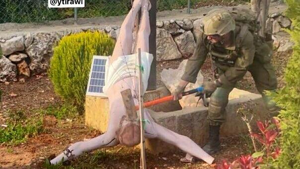 Soldier filmed smashing Jesus statue in southern Lebanon; IDF: ‘inconsistent...