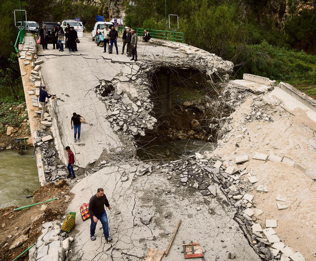 מתקרבים לתום הפסקת האש. גשר שהופצץ בדרום לבנון