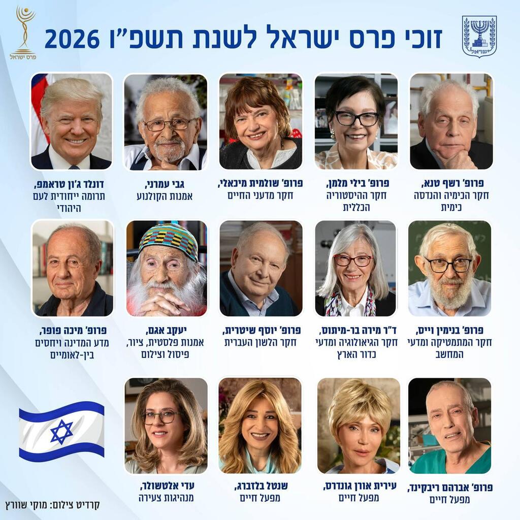 צילום: מוקי שוורץ זוכי פרס ישראל לשנת תשפ"ו