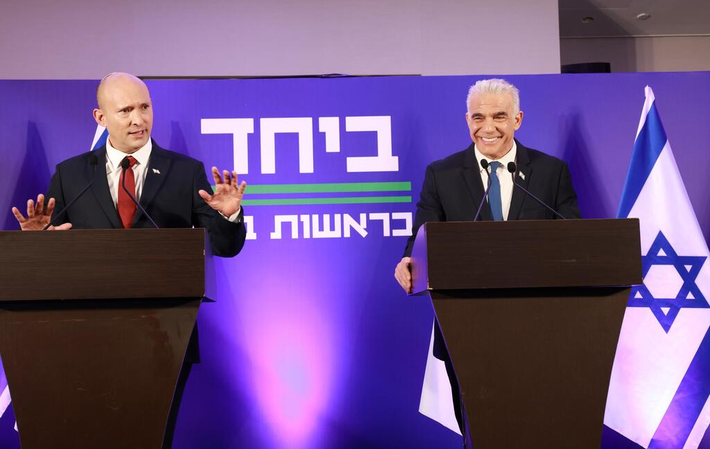 לפיד ובנט. ביחד (צילום: דנה קופל) מסע"ת משותפת של יאיר לפיד ונפתלי בנט