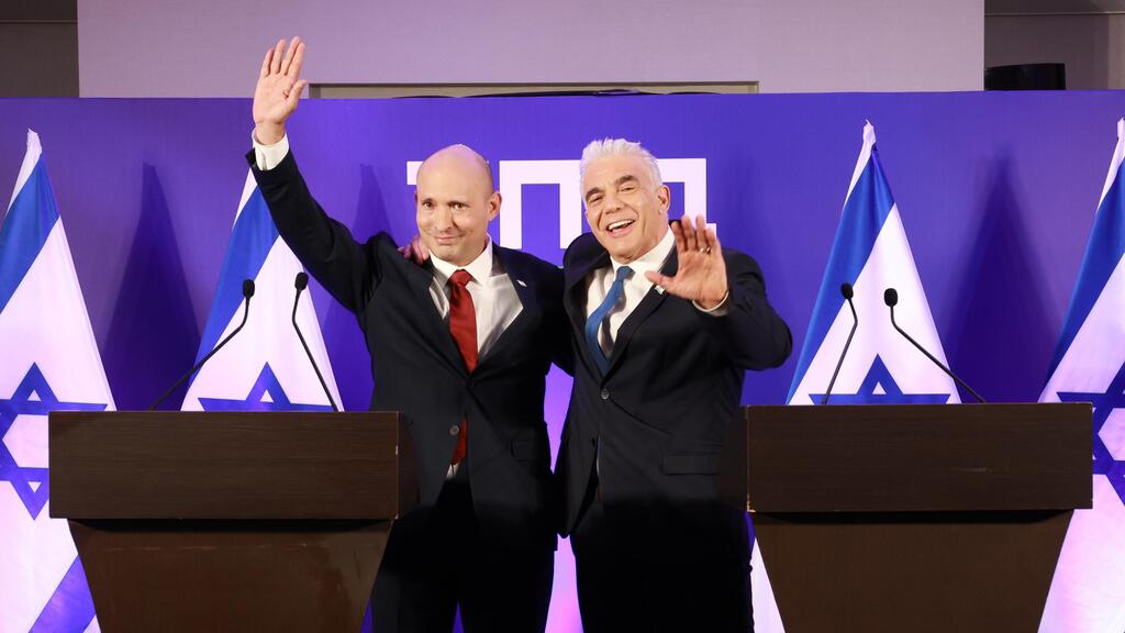לפיד ובנט (צילום: דנה קופל) מסע"ת משותפת של יאיר לפיד ונפתלי בנט