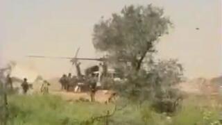 רגע פיצוץ הרחפן ליד המסוק שפינה פצועים