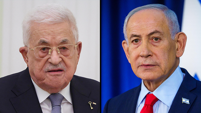 בנימין נתניהו ומחמוד עבאס. "הבחירות הן הזדמנות לשינוי" (צילום: Ramil Sitdikov/Pool Photo via AP, שלו שלום) בנימין נתניהו ומחמוד עבאס. "הבחירות הן הזדמנות לשינוי"