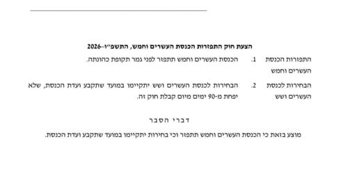 החלטת הקואליציה להגיש את הצעת החוק, השלבים הבאים – ומתי יהיו בחירות?