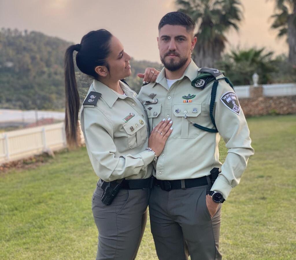 ''המלחמה ממשיכה איתנו יום יום''. עמית גור ובעלה (צילום: אלבום ביתי) עמית גור ובעלה
