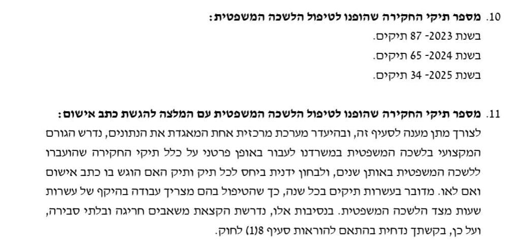 כמה מהנתונים שפורסמו בכתבה (צילום: מתוך המסמך ששלח המשרד להגנת הסביבה) כמה מהנתונים שפורסמו בכתבה
