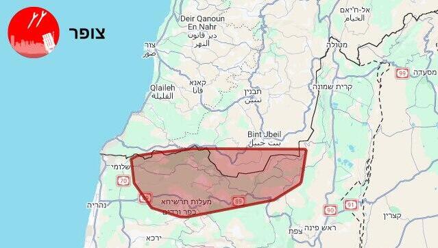 מפת אזורי האזעקות