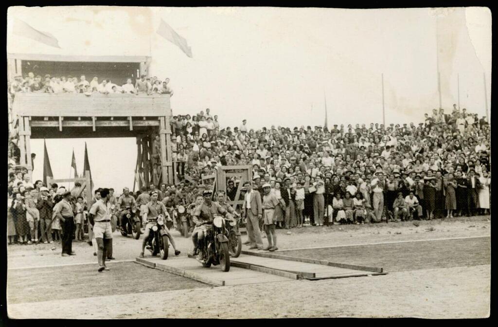 המכביה הראשונה 1932 משלחת האופנועים (צילום: באדיבות ארכיון מכבי תנועה עולמית) המכביה הראשונה 1932 משלחת האופנועים