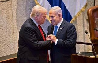 "עוד אין התארגנות לפגישה".  נתניהו וטראמפ
