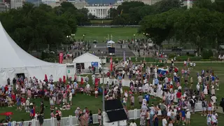 People evacuate the area  