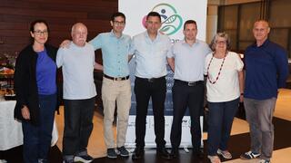 מימין לשמאל: רועי קורן, פרופ' ענת זוהר, עומר ברקין, דורון ארנון, ד״ר יוחאי שביט, יאיר קרני פרופסור רחלי דנקנר  