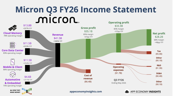 הצהרת הכנסות של מיקרון ( קרדיט: PP ECONOMY INSIGHTS) הצהרת הכנסות של מיקרון