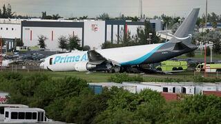 Five killed after Amazon cargo plane overruns runway at Miami airport