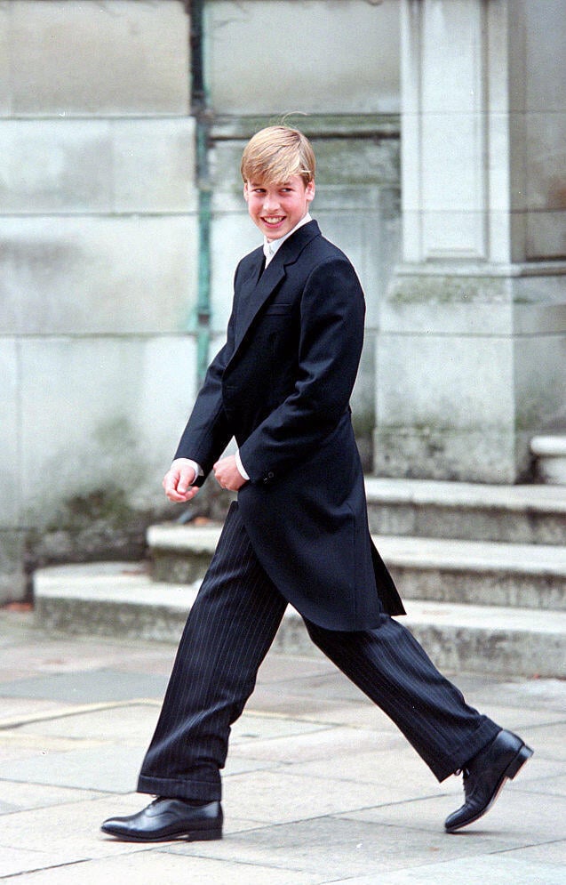 Prince William at Eaton in 1995 (Photo: Ken Goff/Getty Images) הנסיך וויליאם