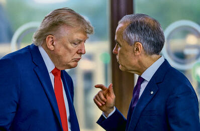 קרני וטראמפ לפני העימות (Evelyn Hockstein, REUTERS) קרני וטראמפ לפני העימות