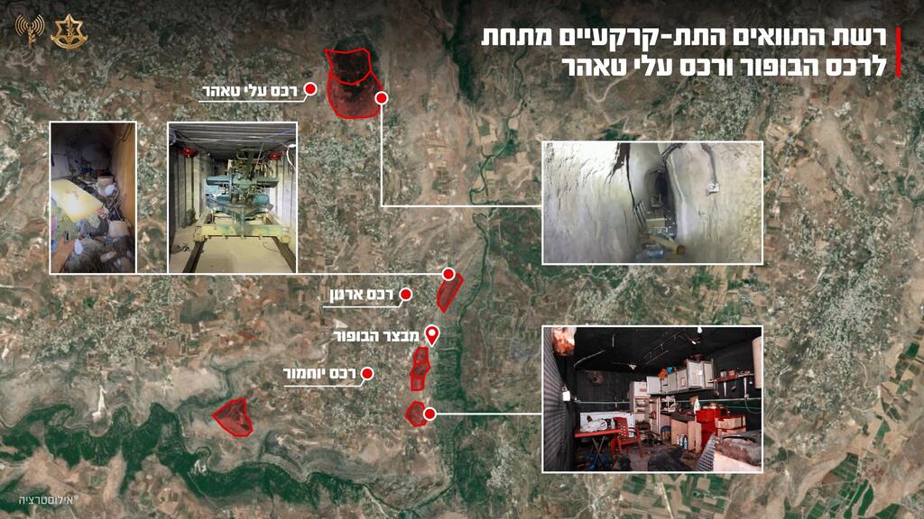 צילום: דובר צה"ל כלל התוואים התת-קרקעיים מתחת לרכס הבופור ועלי טאהר