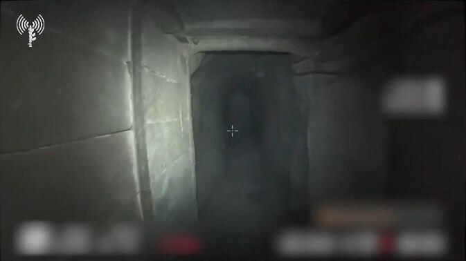 One of the underground routes beneath Ali Taher ridge (Photo: IDF) תיעודים מחיסול מחבלי חיזבאללה בפירים של אחד מהתוואים התת-קרקעיים
