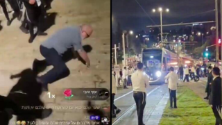מהילולה להתפרעות: חרדים תקפו ערבי ושוטרים בי-ם – וחסמו את הרכבת | תיעוד