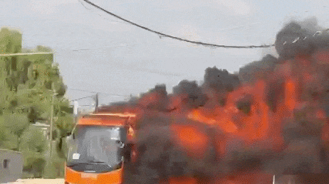 IDF bus bursts into flames moments after soldiers evacuate