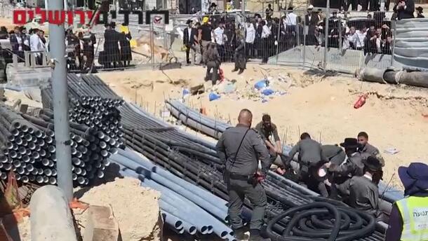 תיעוד נוסף מפריצת הקיצונים למתחם העבודות של הרכבת הקלה בירושלים