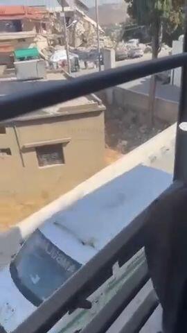תיעוד מהתקיפה בכפר תבנין שבדרום לבנון 
