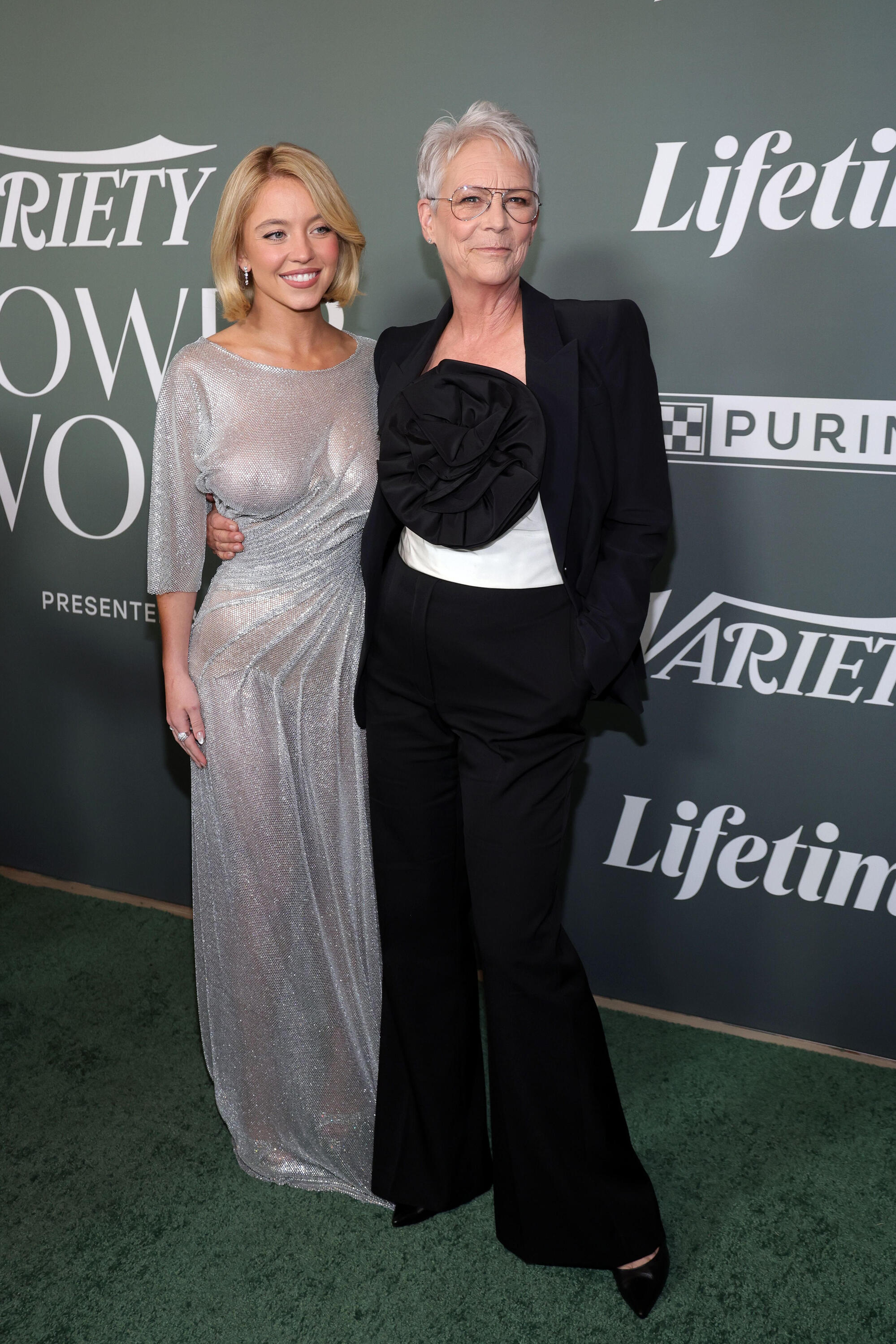 sydney sweeney silver dress Maggie Sottero Ralston